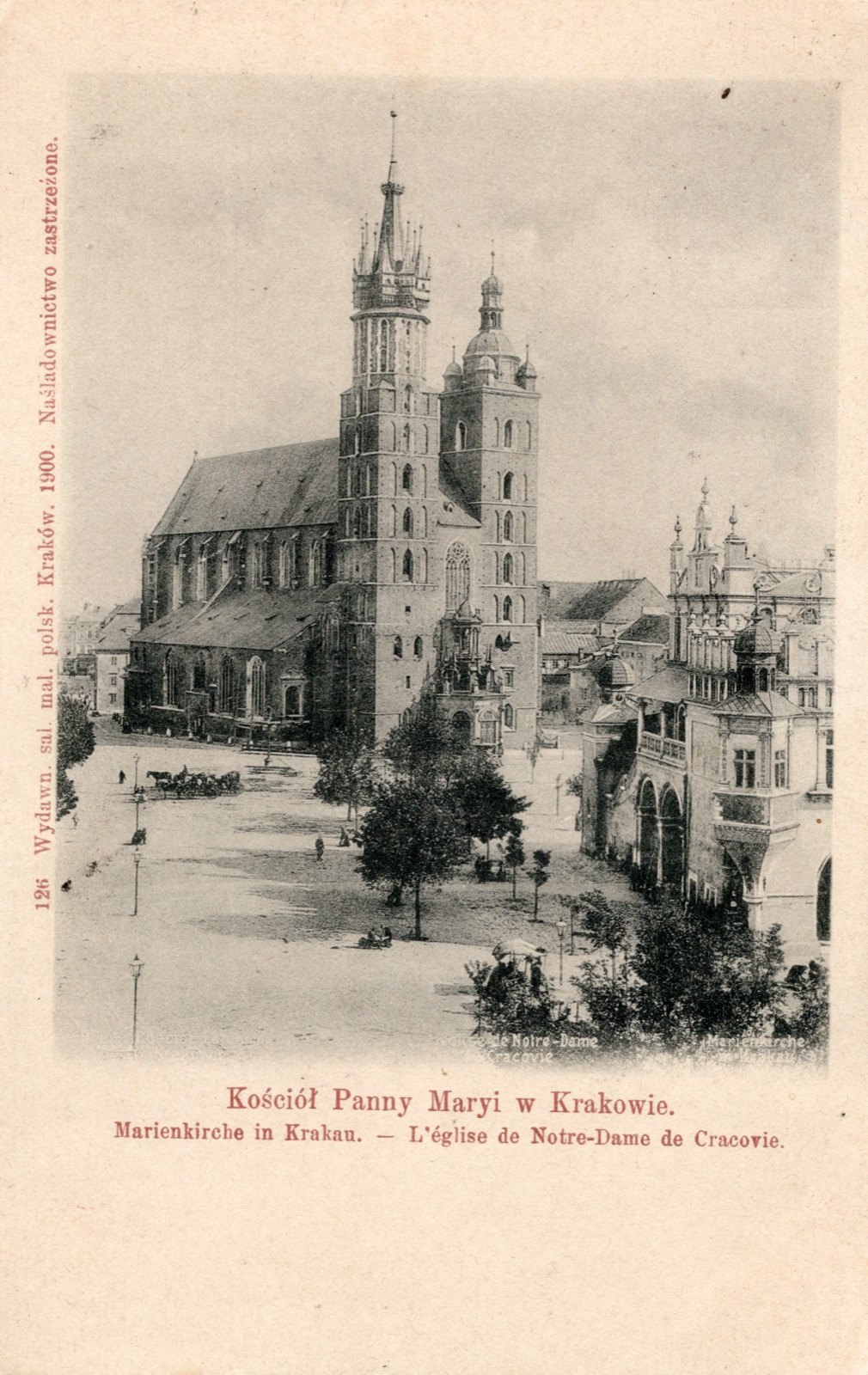Kościół Mariacki — frankatura rosyjska na karcie galicyjskiej