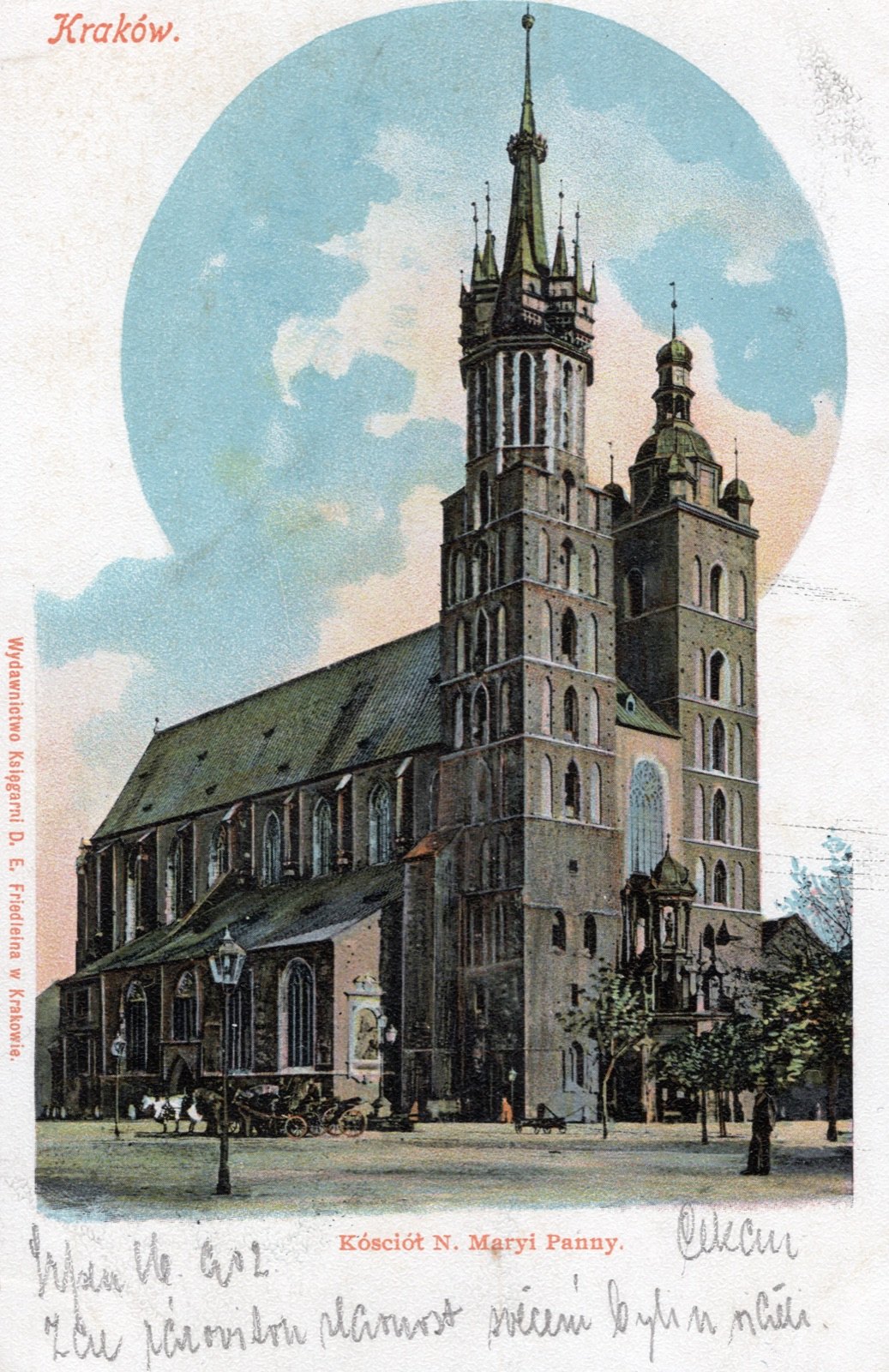 Kościół Mariacki — pozdrowienia do Pragi, marzec 1902