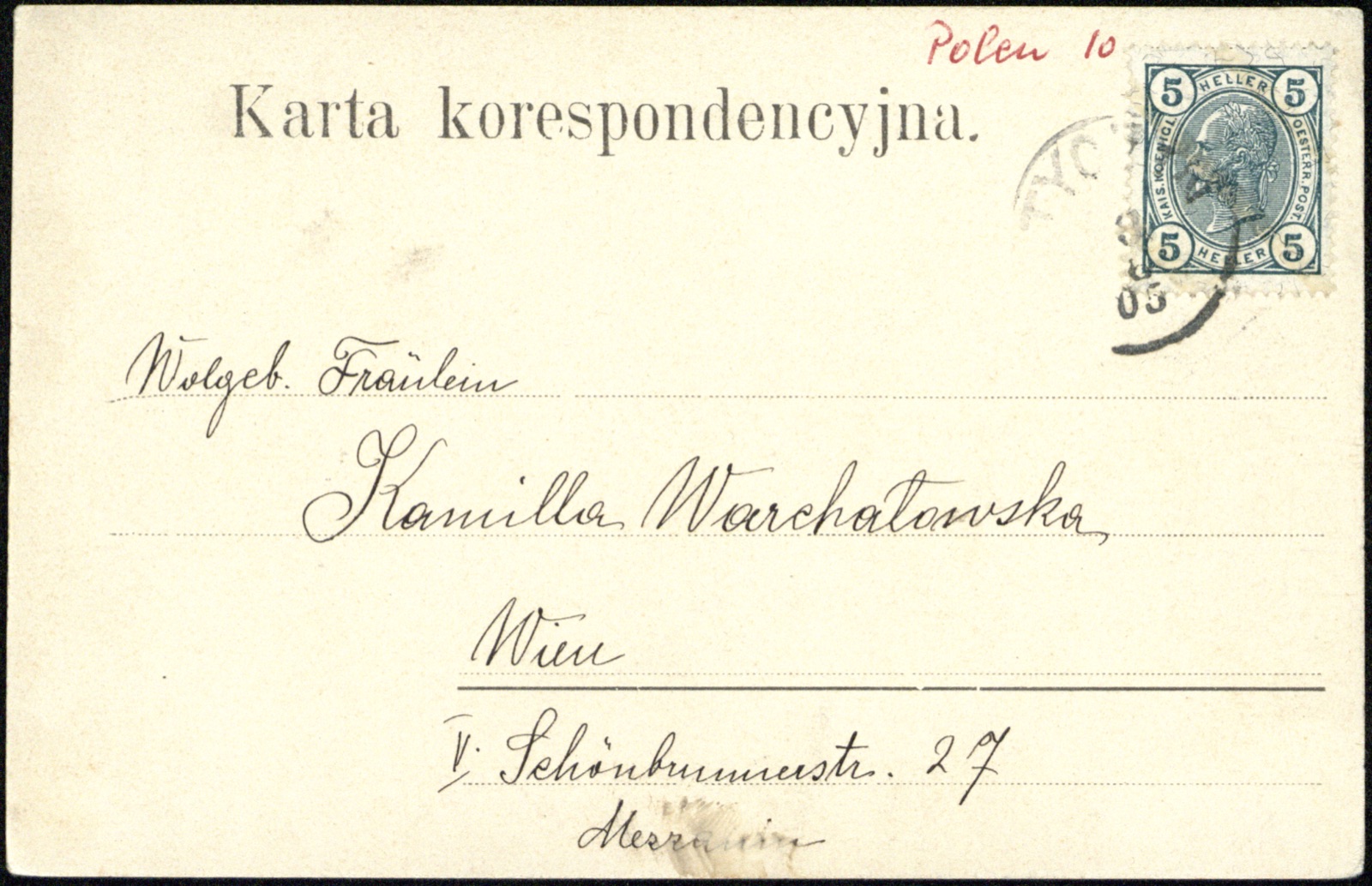 Odwrocie karty: karta dwuwidokowa: Pałac ks. Radziwiłła + Kościół; nakł. M. Wein