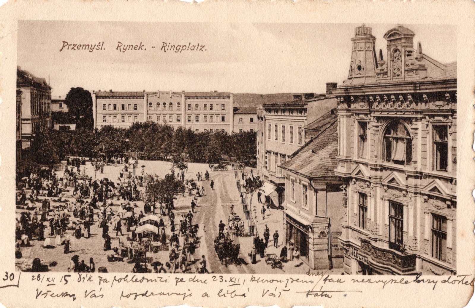 Rynek na karcie Szpitala Garnizonowego nr 3