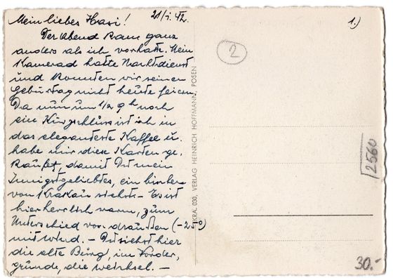 Odwrocie karty: Kartka z lipca 1942