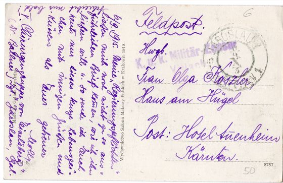 Odwrocie karty: Zbieg ulicy Sobieskiego, wrzesień 1915