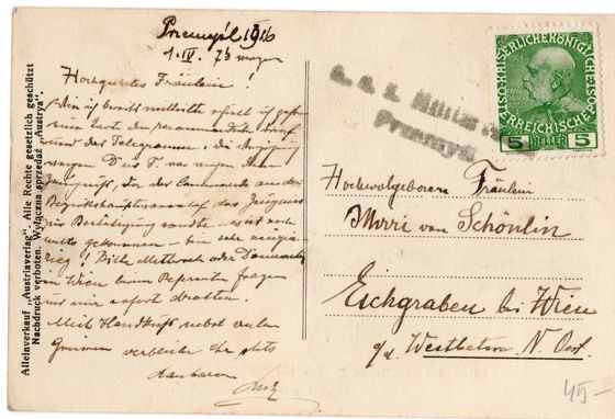 Odwrocie karty: Cmentarz poległych, kwiecień 1916
