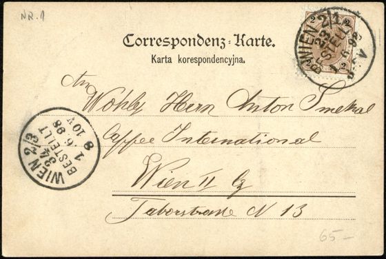 Odwrocie karty: Panorama z barokowym kościołem, 1898