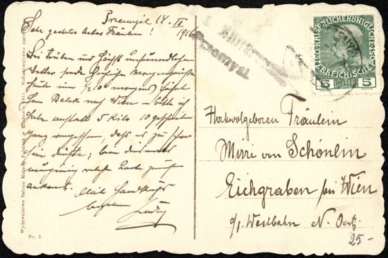 Odwrocie karty: Wybrzeże Franciszka Józefa, list do Eichgraben