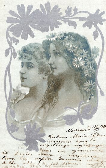 Secesyjne alegorie ze stokrotkami, 1902