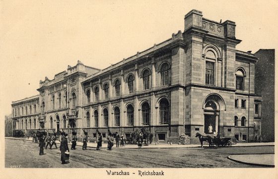 Gmach bankowy pod niemieckim podpisem